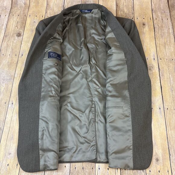 Polo Ralph Lauren Olive Drab Blazer Sport Coat Suit Jacket Mens Size 44R - Picture 7 of 12